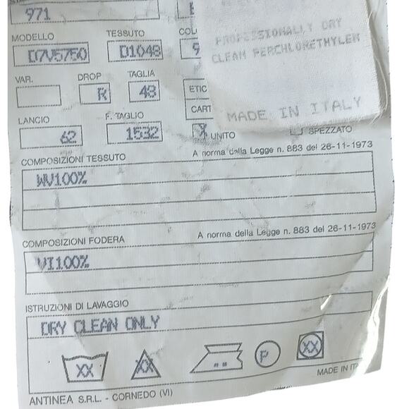 Emporio Armani Made in Italy Black Wool Blazer Jacket 14 (IT 48) Shoulder Pads - Picture 9 of 11